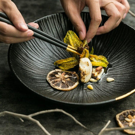 Elegant Black Porcelain Dining Collection - Enhance Your Culinary Experience