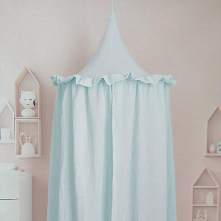 Whimsical Muslin Cotton Hanging Canopy with Frills for Kids' Dreamy Playtime Retreat
