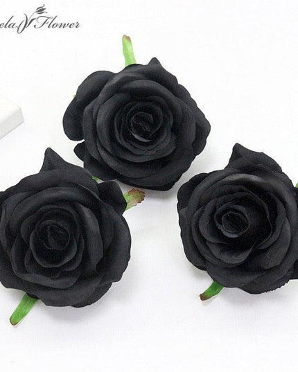 Chic Black Rose Tulip Latex Floral Arrangement - Set of 15 Handcrafted Elegance