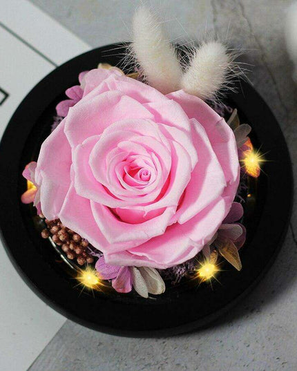 Radiant Rose Illumination Sphere: Magical Glass Orb