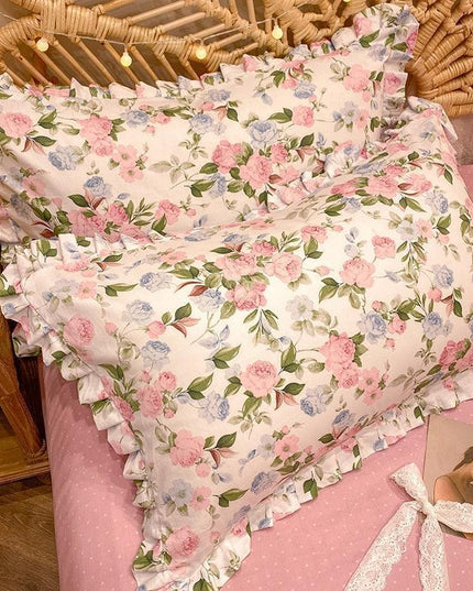 Chic Botanical Cotton Pillowcase Duo for King-Sized Pillows