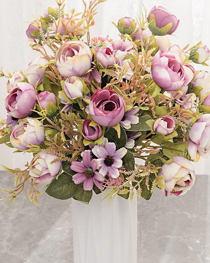 Timeless Pink Silk Rose Bouquet - Exquisite Home and Event Decoration