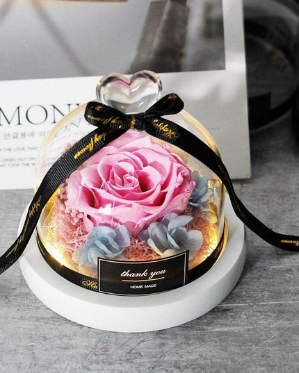 Captivating Glass Rose Lamp in Elegant Dome - A Cherished Emblem of Love