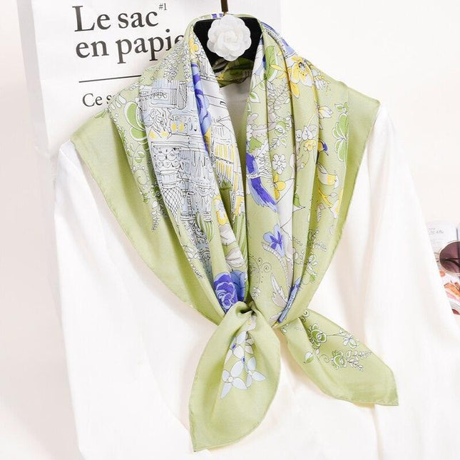 Hangzhou Elegance 100% Silk Square Scarf - Classic Timeless Design