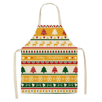 Merry Christmas Linen Cooking Apron - Essential Festive Attire & Gift Idea