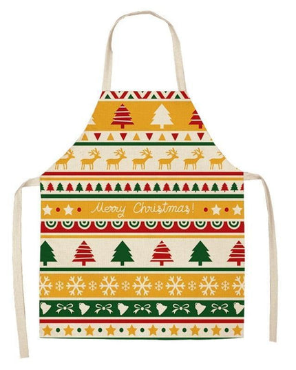 Merry Christmas Linen Cooking Apron - Essential Festive Attire & Gift Idea