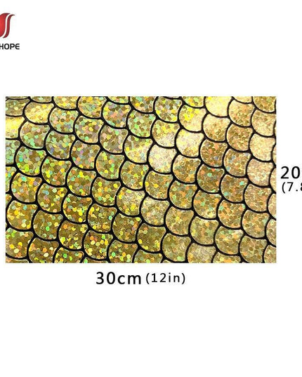 Enchanted Holographic Mermaid Scale PU Faux Leather for Creative DIY Crafts