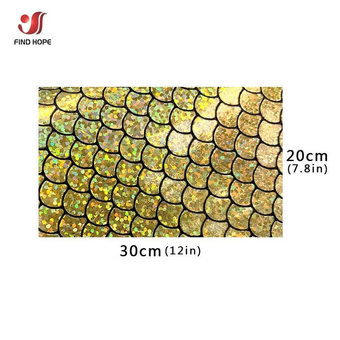 Enchanted Holographic Mermaid Scale PU Faux Leather for Creative DIY Crafts