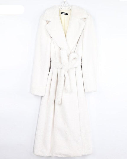 Chic Winter Luxe: Korean-Style Faux Fur Long Coat for Fashion Forward Individuals