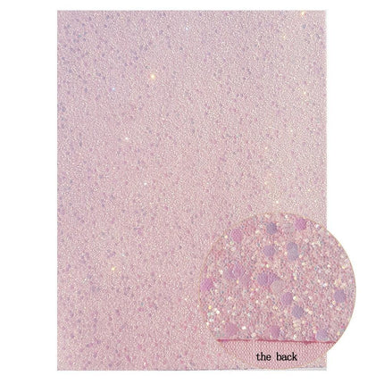 Sparkling Pink Holographic Heart Glitter Fabric - Premium Crafting Delight