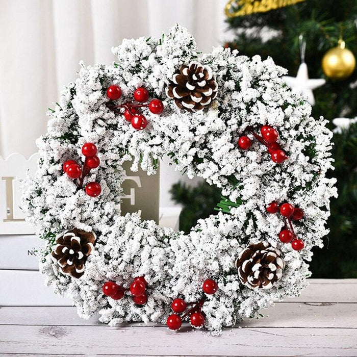 Festive DIY Christmas Wreath Kit with Pine Cones, Berries, and Rattan for Holiday Home Decor