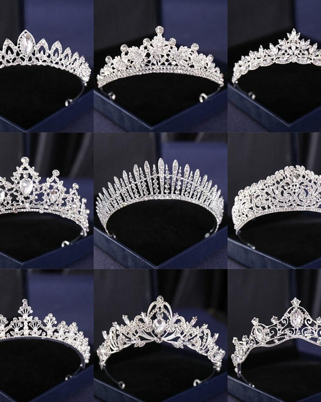 Elegant Silver Rhinestone Tiara - Glamorous Hair Accessory for Special Occasions