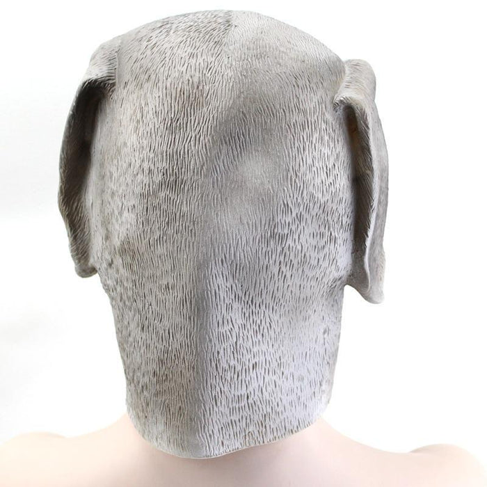 Gray Dog PVC Halloween Mask - Terrifying Canine Head Horror Mask for Adults