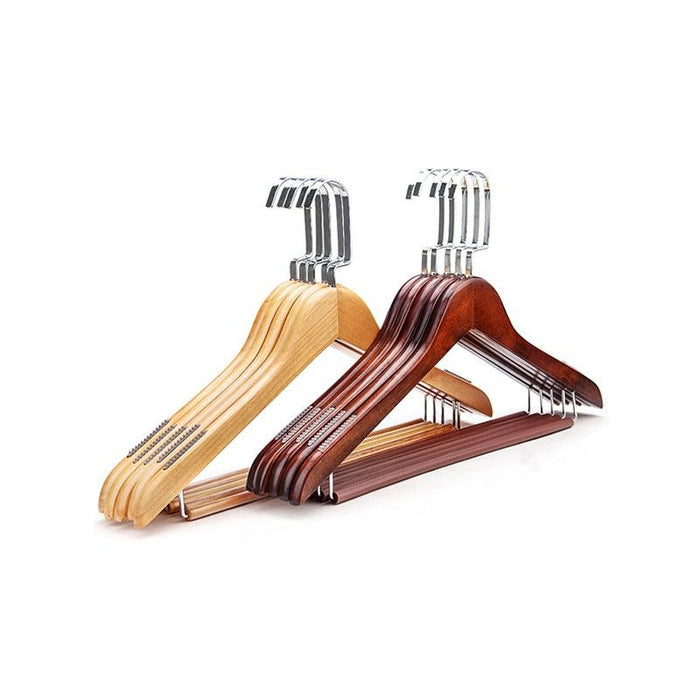 360-Degree Rotating Lotus Wood Clothes Hangers with Anti-Slip Shoulder Design