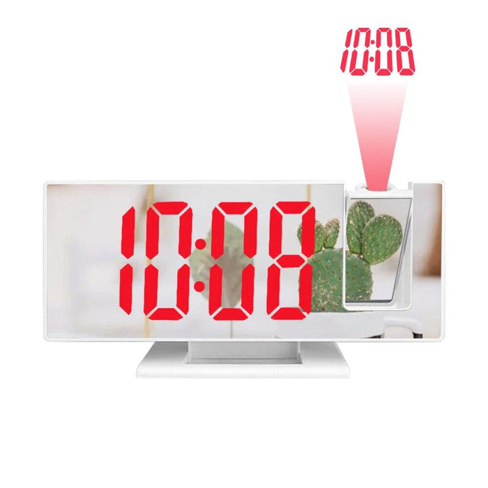 LED Mirror Screen Alarm Clock with Temperature Display and Projection Function