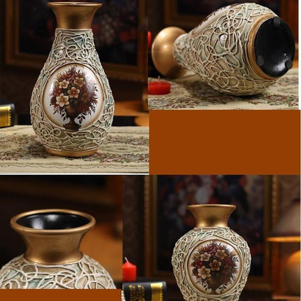 Elegant European Trio: 3D Ceramic Vase Collection for Chic Home Styling