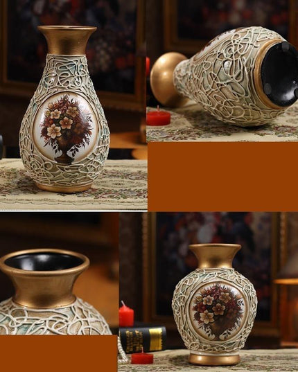 Elegant European Trio: 3D Ceramic Vase Collection for Chic Home Styling