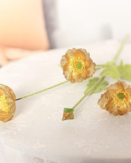 Lifelike Poppy Silk Floral Arrangement
