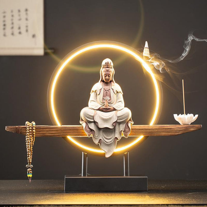 Zen Harmony Guanyin Backflow Incense Burner Collection - Tranquil Retreat Kit