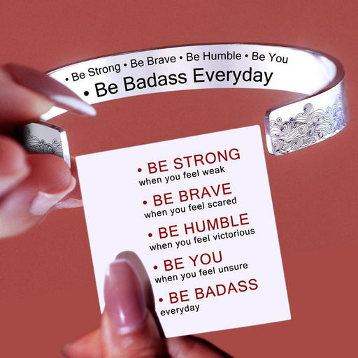 Empowering "Be Badass" Inspirational Cuff Bangle for Women