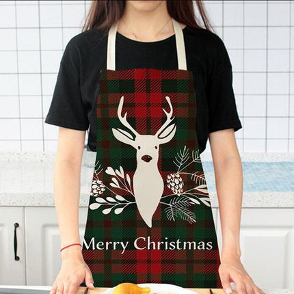 Merry Christmas Linen Cooking Apron - Essential Festive Attire & Gift Idea