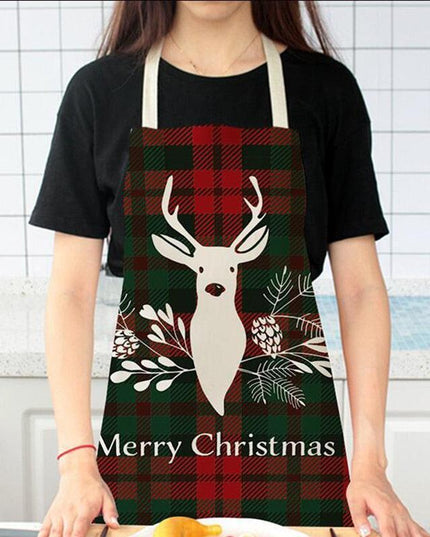 Merry Christmas Linen Cooking Apron - Essential Festive Attire & Gift Idea