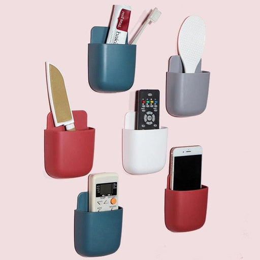 Remote Control and Phone Storage Organizer with Wall-Mount