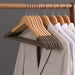 Luxurious Velvet-Flocked Lotus Wood Hangers - Available in 5 or 10 Packs for Elegant Closet Organization