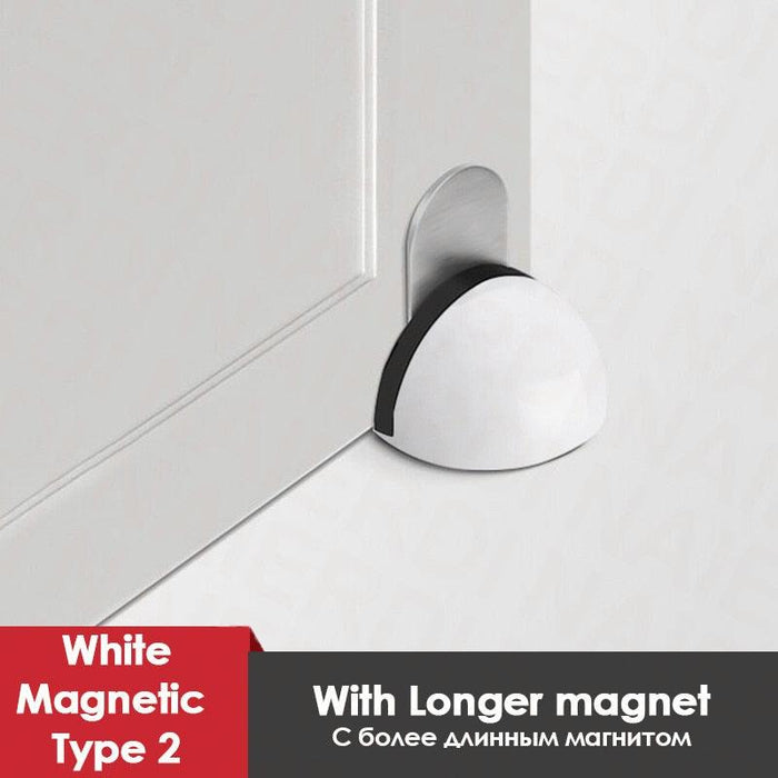 QuietGuard Magnetic Door Stopper Set - Durable Stainless Steel Design, Noise-Free Installation for Peaceful Home Environment