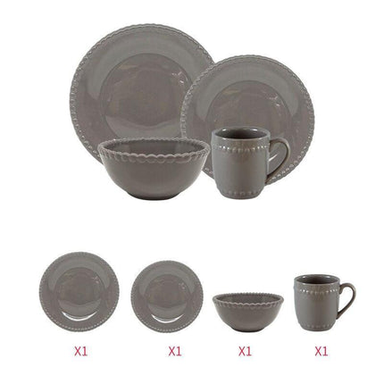 Elegant European Ceramic Dish Set of 4 pcs for Upscale Dining Experiences