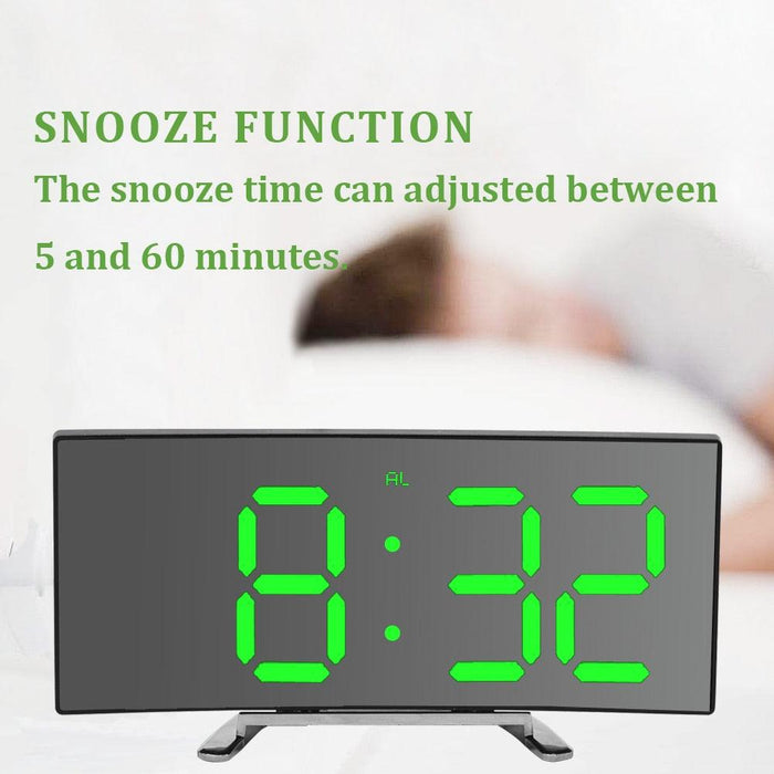 LED Alarm Clock with Temperature Display, Snooze Function, and Night Mode - Modern Design for Home and Office