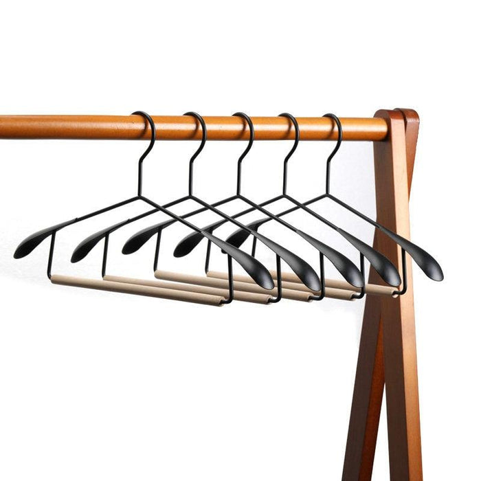 Premium Wooden and Metal Hangers Set - 5 Pack for Ultimate Closet Organization