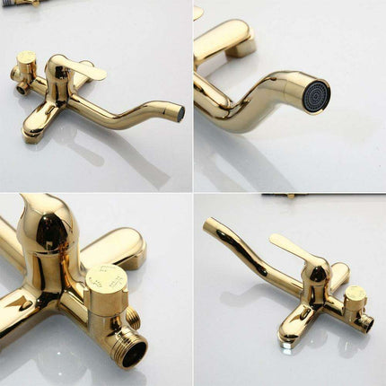 Luxurious Golden Opulence Brass Rainfall Shower Set