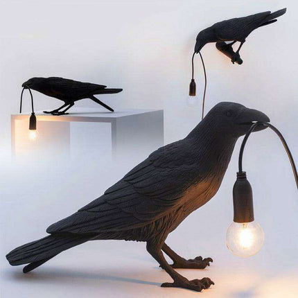 Charming Crow Resin Lamp: Brighten Your Home with Playful Elegance
