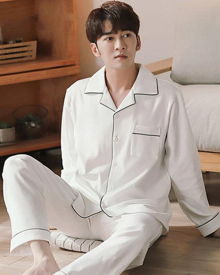 Cozy Couples Winter Cotton Pajama Set - Luxurious Sleepwear for Two