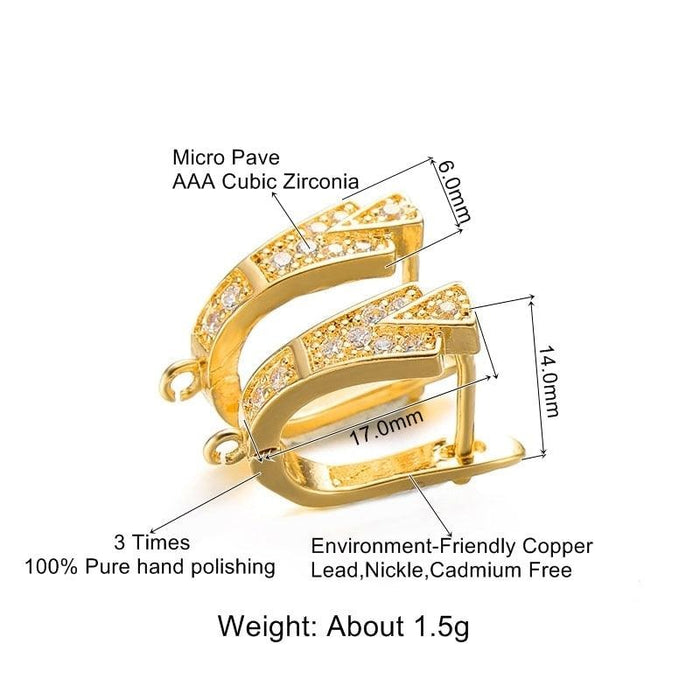 Stunning Handmade Gold & Silver Earring Hooks Adorned with Dazzling Austrian Crystals - Eco-Friendly Luxury Jewelry
