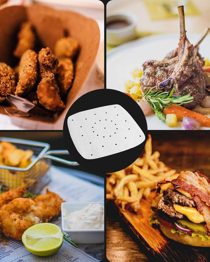 Sustainable 100-Count 9-Inch Square Air Fryer Parchment Liners