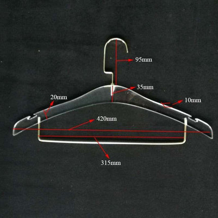 Stylish Acrylic Hanger Set with Attached Hanging Bar for Closet Organization