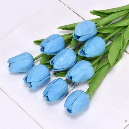 Lifelike PU Tulip Floral Arrangement - 5-Piece Set for Stylish Home Accents