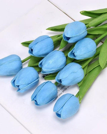 Lifelike PU Tulip Floral Arrangement - 5-Piece Set for Stylish Home Accents