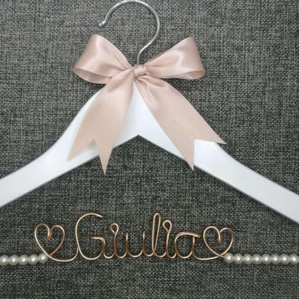 Personalized Wedding Dress Hanger - Custom Bridal Party Keepsake Gift