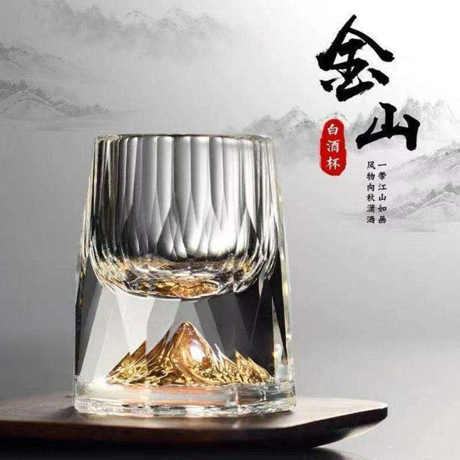 Luxurious 24k Gold-Accented Crystal Shot Glasses - Set of 2 for Exquisite Celebrations