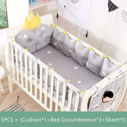 Nordic Chic 5-Piece Cotton Baby Crib Bedding Ensemble with Scandinavian Influence