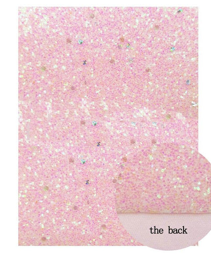 Sparkling Pink Holographic Heart Glitter Fabric - Premium Crafting Delight