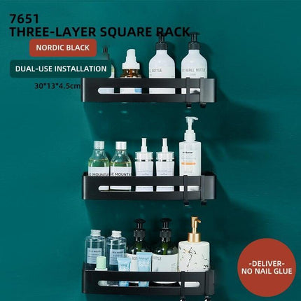 Stylish Wall-Mounted Bathroom Organizer in Premium Space Aluminum: A Luxurious Storage Solution