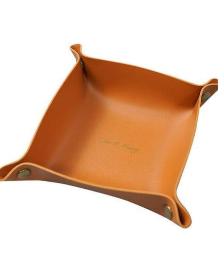 Chic PU Leather Desktop Storage Tray for Stylish Home Organization