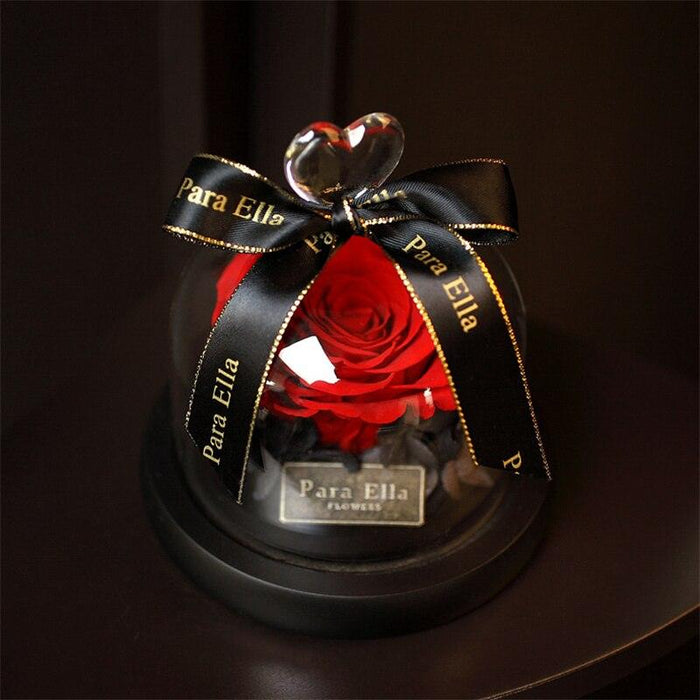 Natural Everlasting Rose in Glass Dome - Perfect Valentine's Day Gift