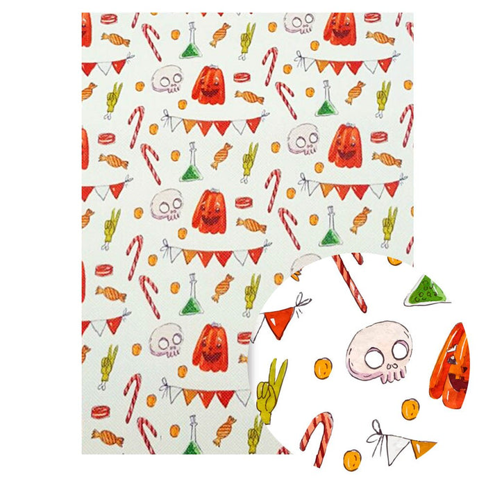 Enchanting Halloween Printed Vinyl Fabric Sheets - Elevate Your Crafting Experience