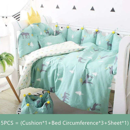 Nordic Chic 5-Piece Cotton Baby Crib Bedding Ensemble with Scandinavian Influence