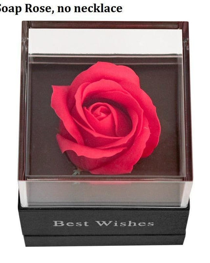Timeless Elegance: Preserved Rose Jewelry Box Gift Set with Complimentary Necklace